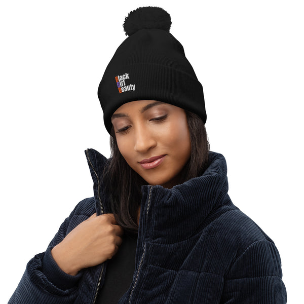 Black Pom pom beanie
