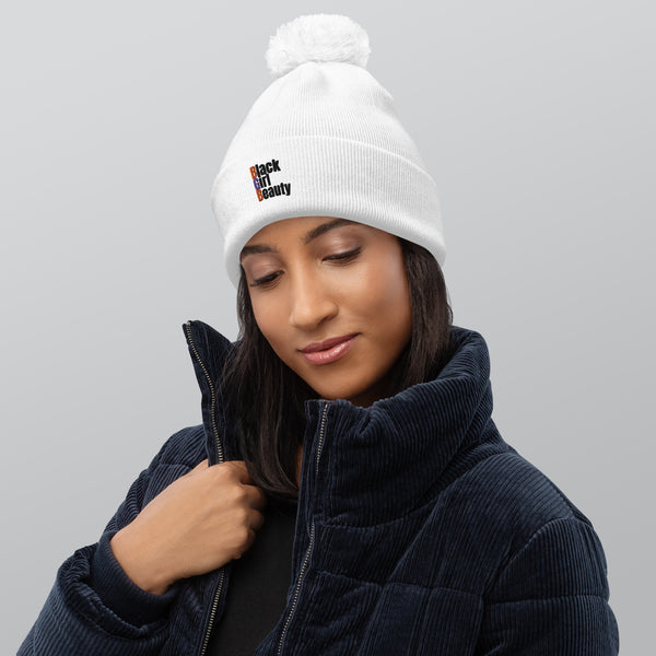 White Pom pom beanie